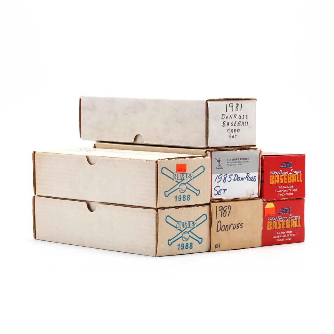 Seven 1980s Baseball Boxed Sets, Donruss and Score (1 of 5)