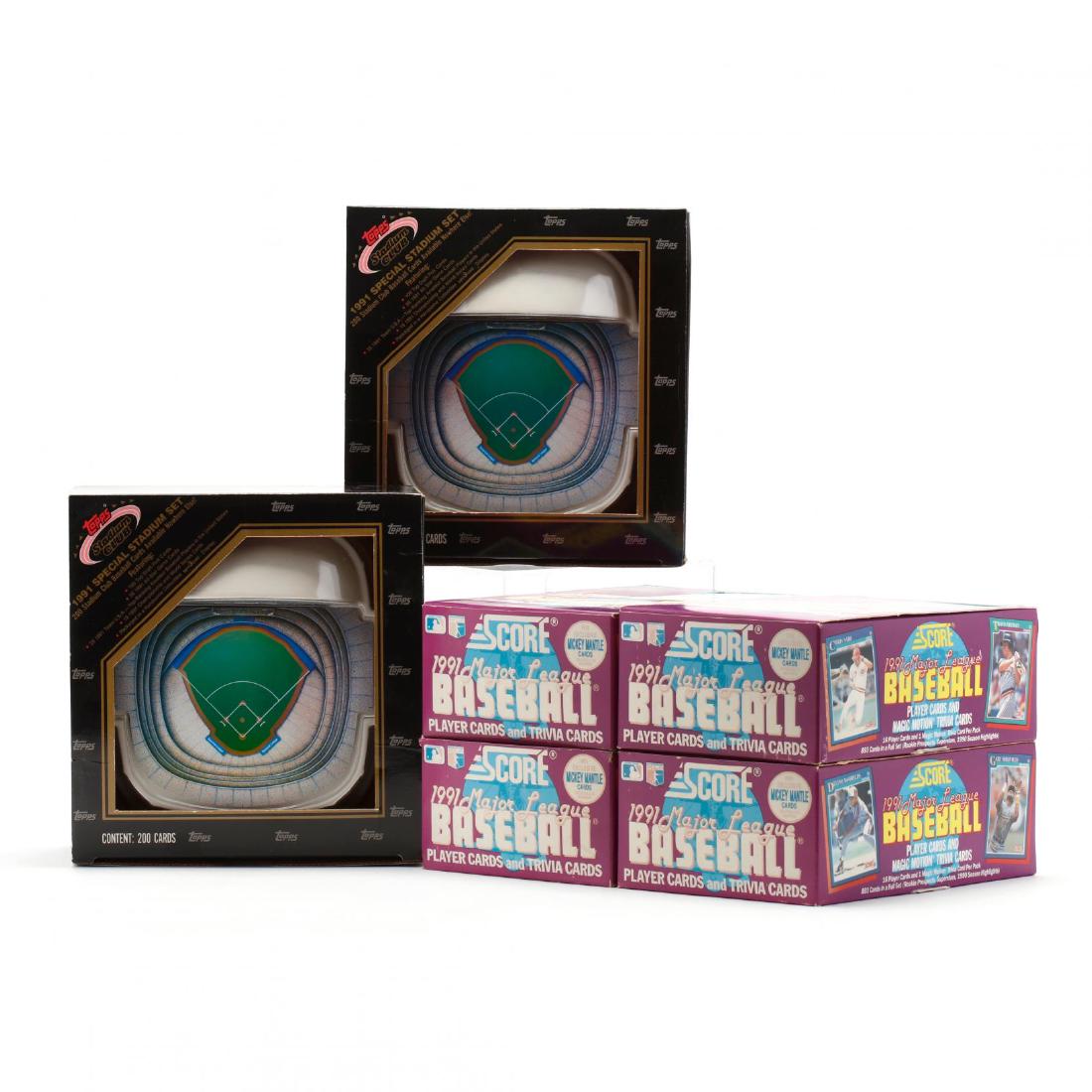 Six 1991 Boxed Baseball Cards, Topps and Score (1 of 4)