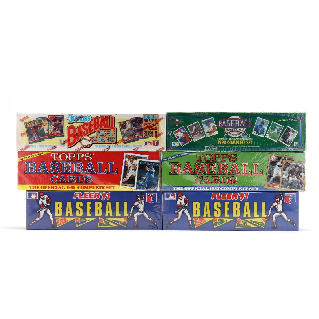 Six 1980-90s Baseball Card Sets, Topps, Donruss, Fleer (1 of 2)