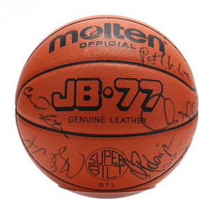 Dream Team Autographed 1992 NBA Basketball: Dream Team Autographed 1992 NBA Basketballhand-signed by Magic Johnson and other players, Official Ball of the Barcelona '92 Olympic Games. Regulation size. From a Single-Owner Sports Memorabilia Coll