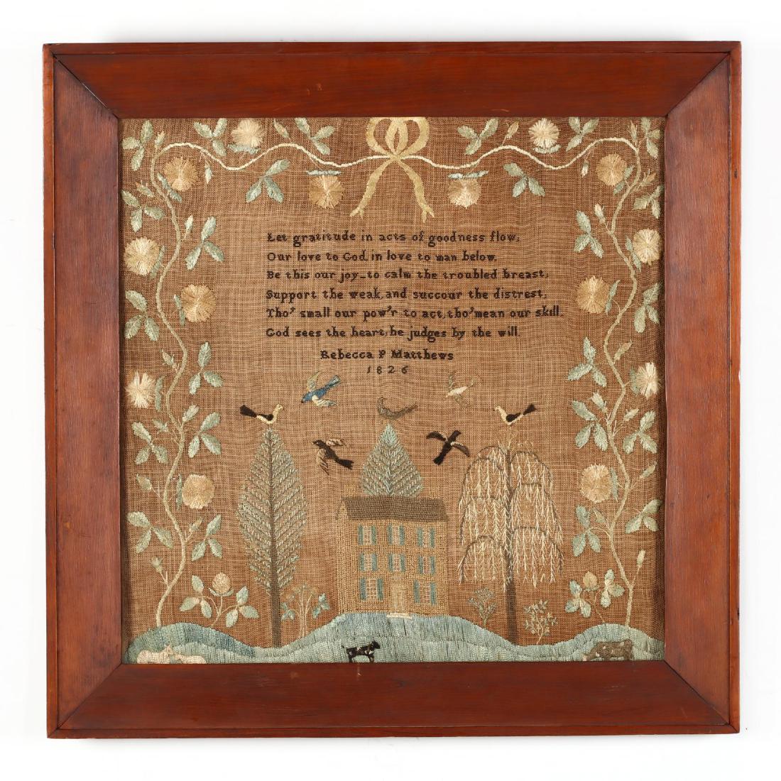 Rebecca P. Matthews' Pictorial Needlework, 1826 (1 of 3)