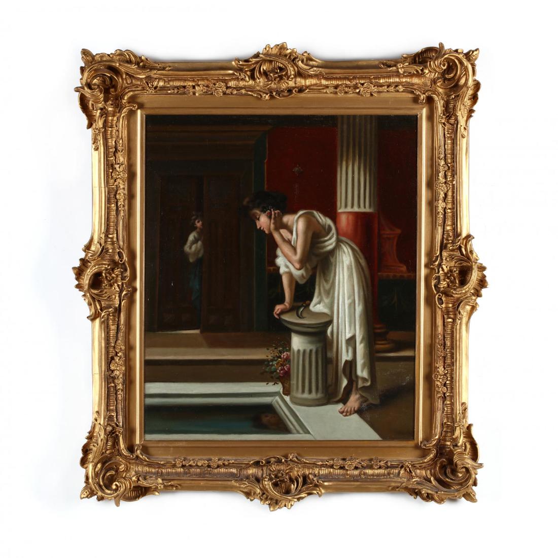 Antique Continental School Painting of a Woman (1 of 3)