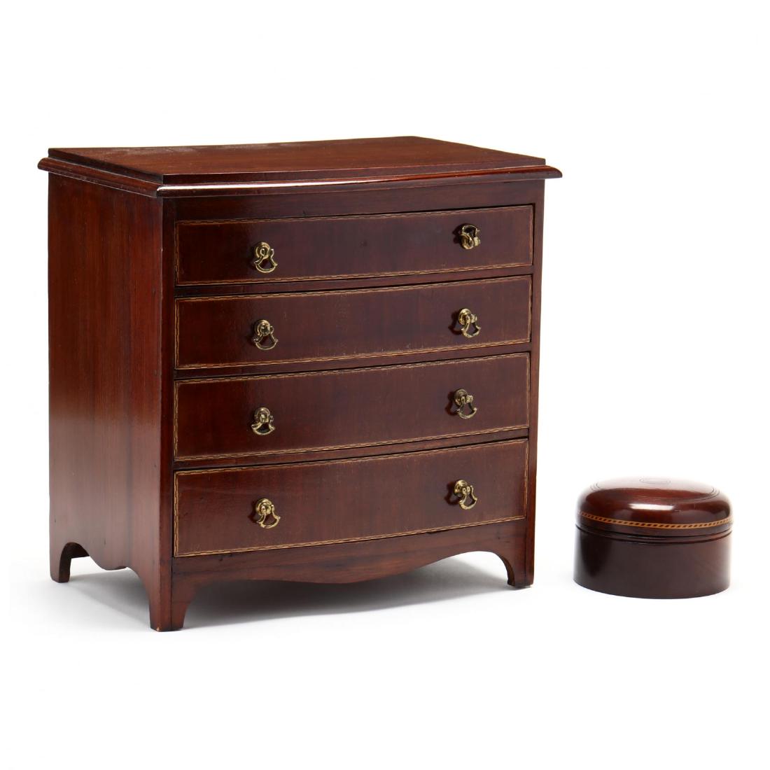 George III Inlaid Miniature Chest and Lidded Box (1 of 6)