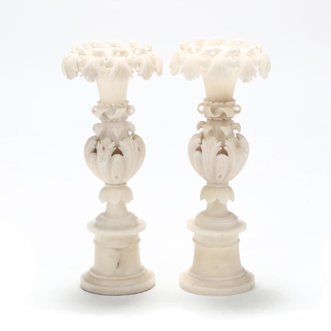 Pair of Carved Alabaster Garnitures (1 of 4)