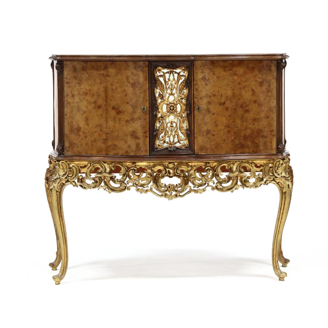 Italian Rococo Style Carved and Gilt Bar Cabinet (1 of 5)