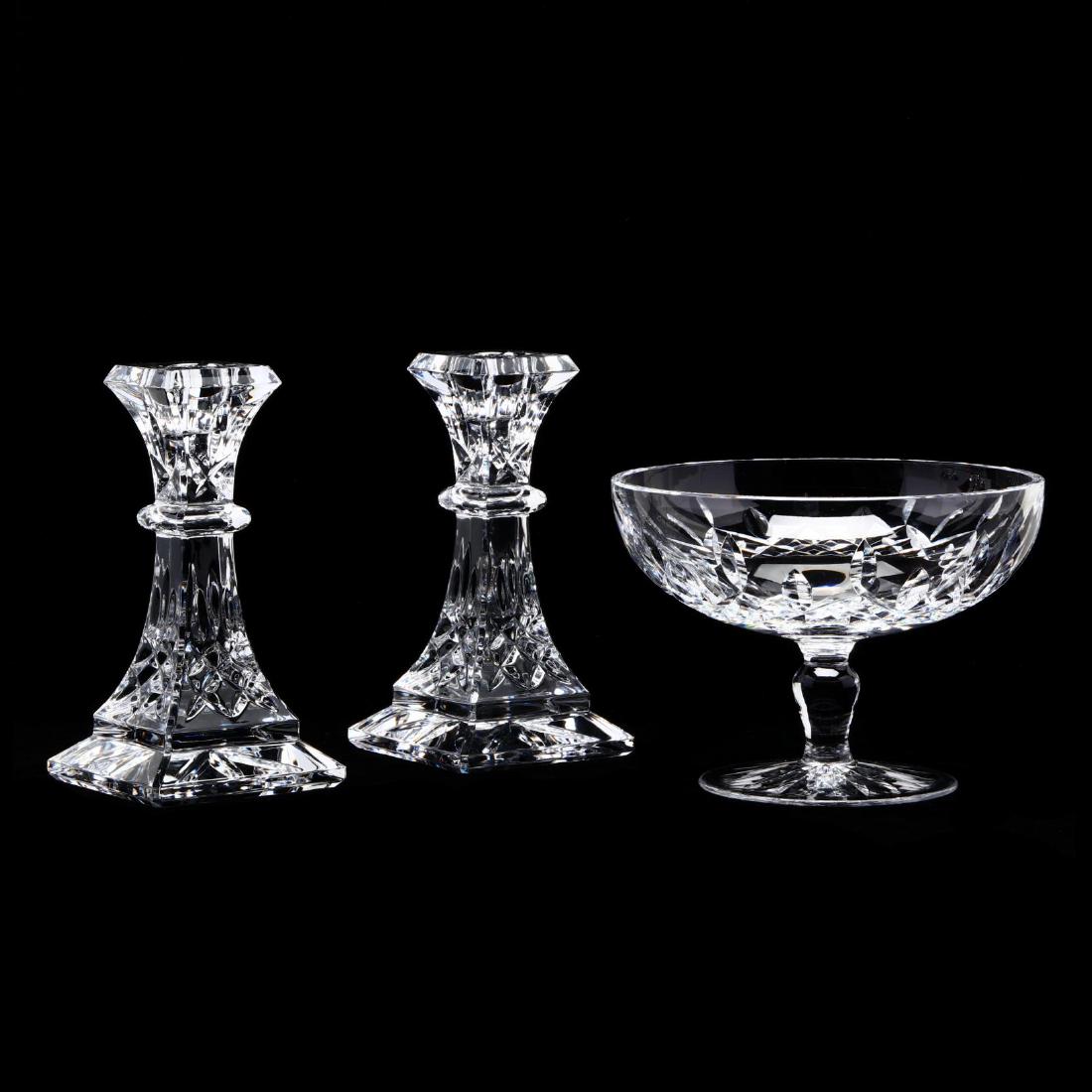 Three Waterford "Lismore" Crystal Table Accessories
