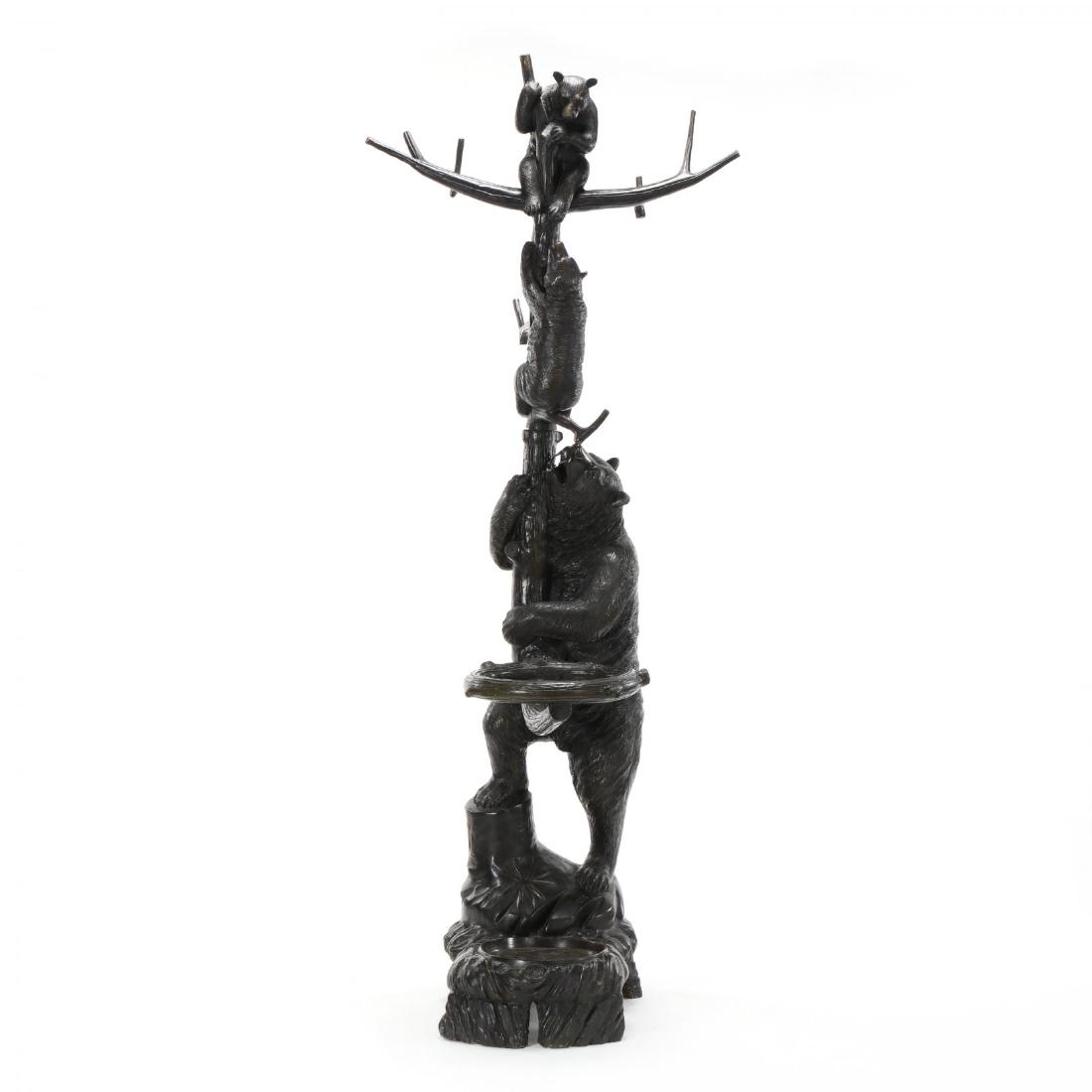 Black Forest Style Bronze Bear Form Hall Tree (1 of 6)