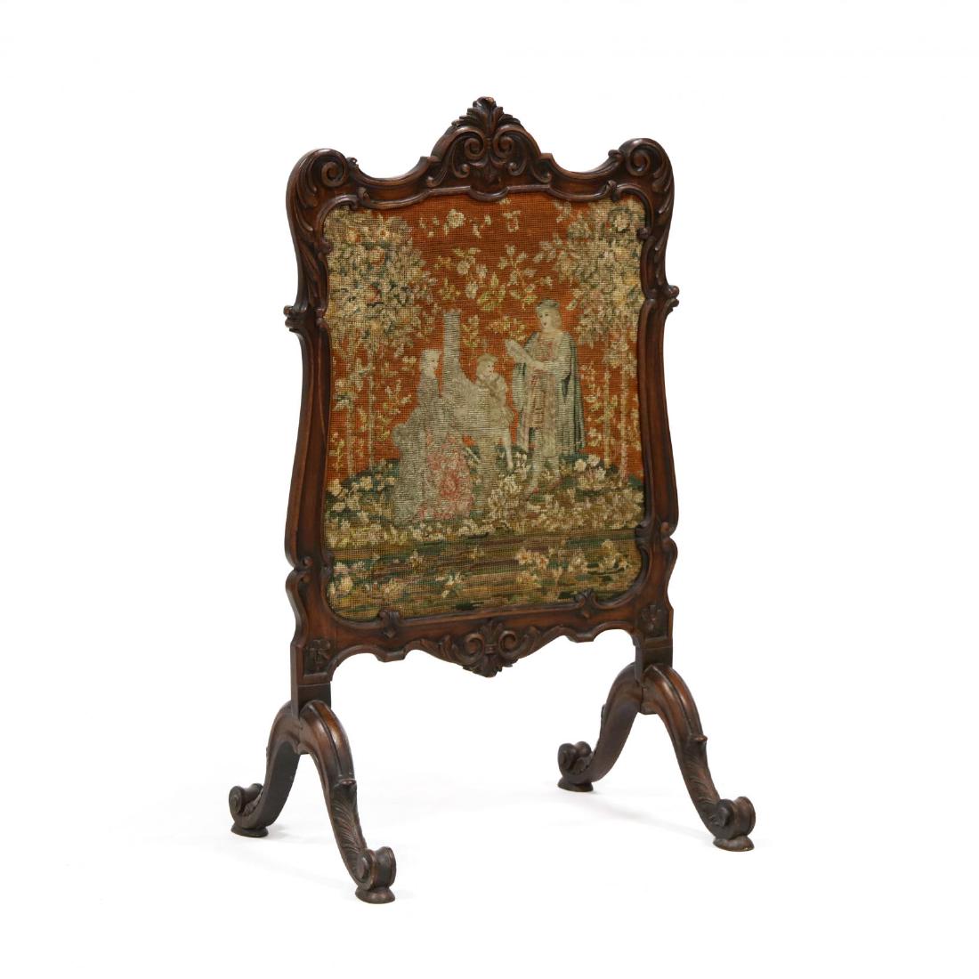 Rococo Revival Carved Walnut Fire Screen (1 of 4)