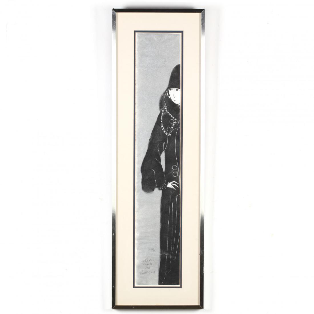 Stephen White (NC), Fall Coat: Stephen White (NC), Fall Coatwoodblock print, 1980, pencil signed, titled, dated, and numbered, matted and framed. DOA 41 x 12 1/2 in. From a Private Collection, Chapel Hill, NC Additional high-resolu