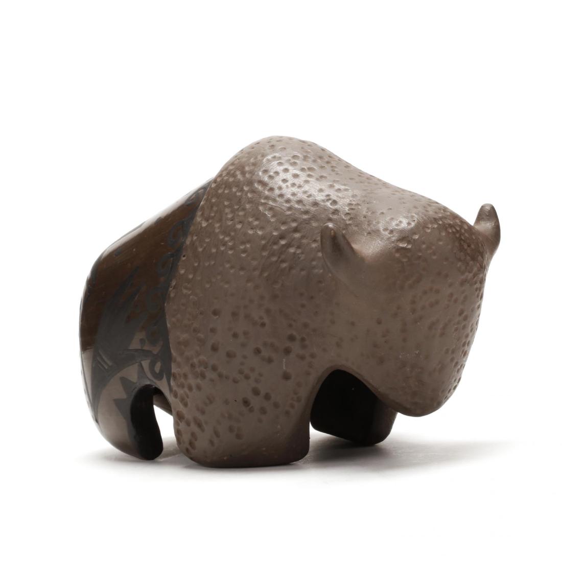 Southwestern Pottery Buffalo, Cynthia Starflower: Southwestern Pottery Buffalo, Cynthia StarflowerSan Ildefonso Pueblo, signed on the base leg. 7.5 x 9.5 in. From the Collection of Margaret P. Altany, Charlotte, NC Additional high-resolution photos a