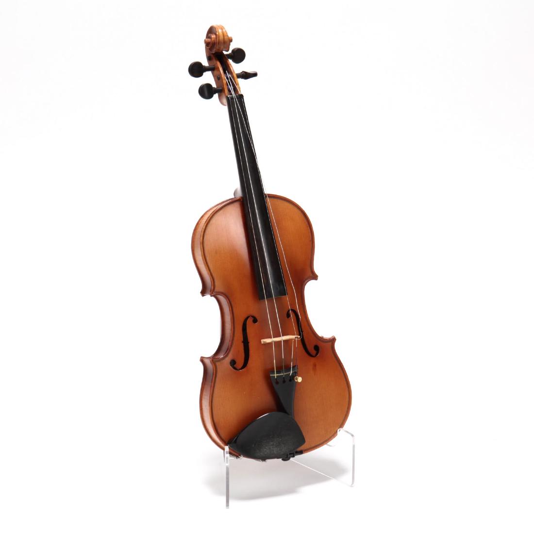 Late 20th Century 4/4 German Student Violin: Late 20th Century 4/4 German Student Violin the label reading "The Vivaldi Violin" and dated 1993 in manuscript; with canvas covered rectangular hardshell case containing shoulder rest and tuning fork
