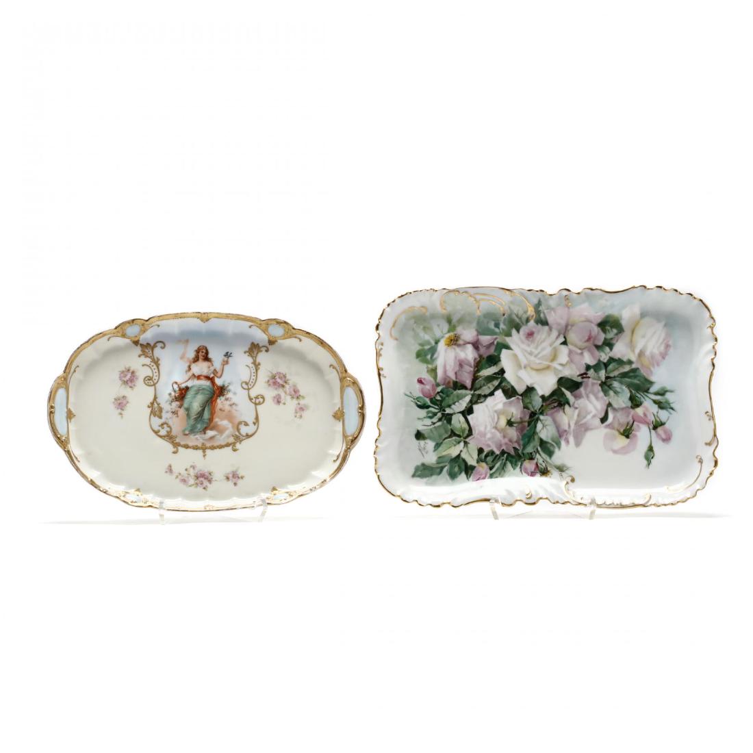 Two Limoges Porcelain Trays