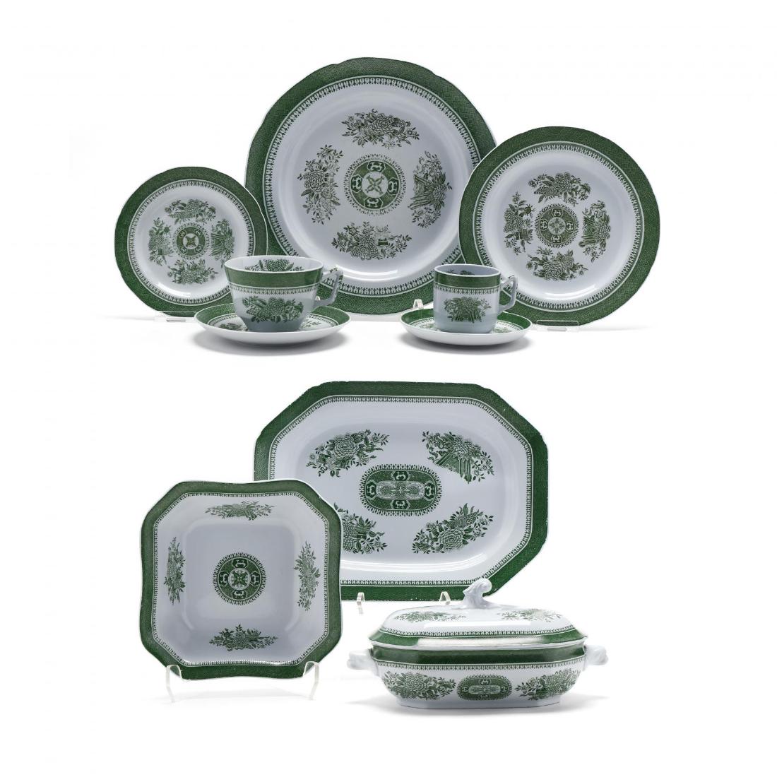 Copeland Spode "Fitzhugh" Dinner Ware: Copeland Spode "Fitzhugh" Dinner Ware to include: ten dinner plates (10.25 in.; fourteen salad plates (8 in.); ten bread and butter; nine demitasse cups and ten saucers; three cups and seven saucers; 