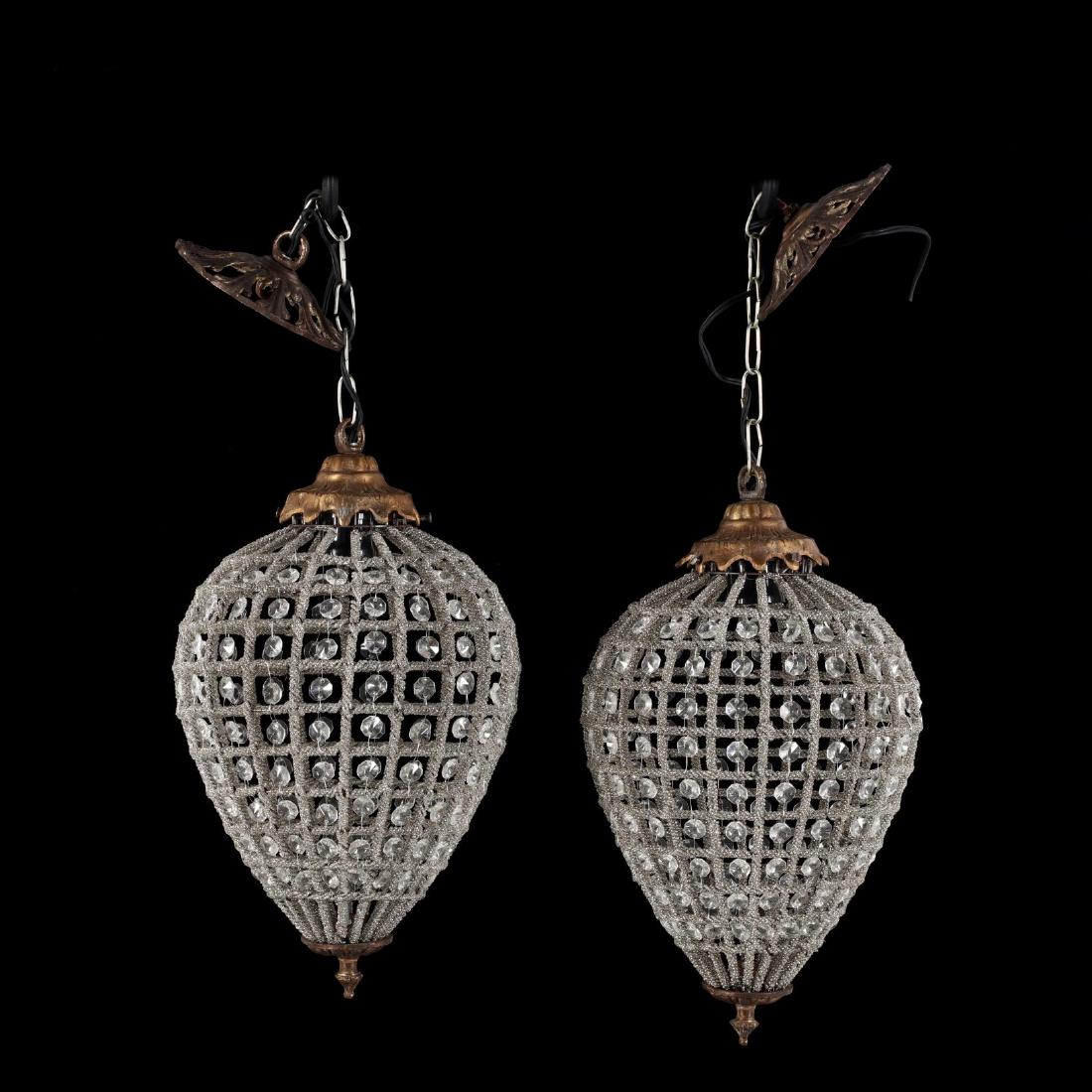 Pair of Vintage Beaded Pendant Lights