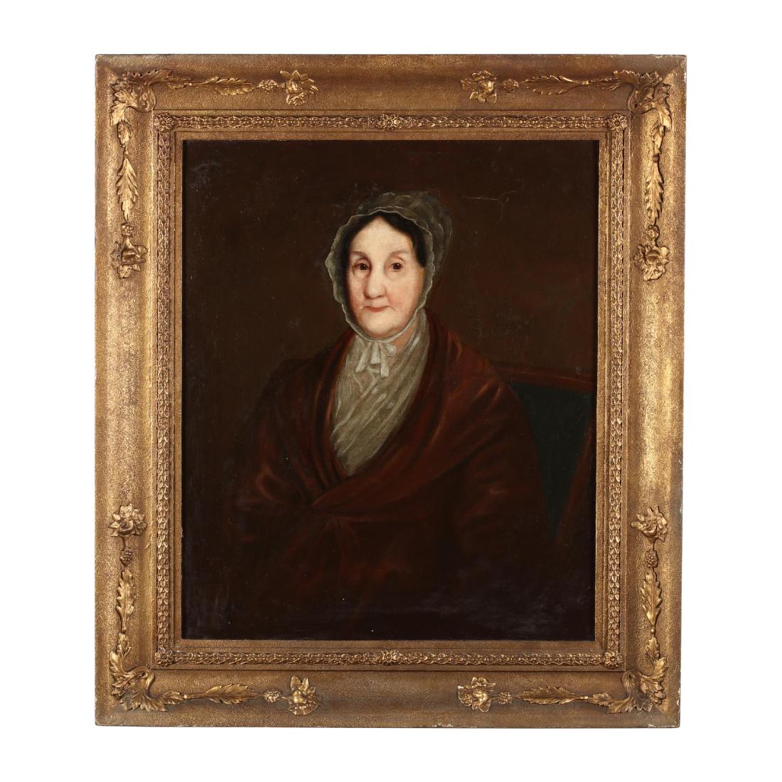 Thomas Sully (PA, 1783-1872), Portrait of Mrs. Margaret: Thomas Sully (PA, 1783-1872), Portrait of Mrs. Margaret Collinsoil on canvas (lined), unsigned, half length portrait of Mrs. Margaret (Morris) Collins (1792-1852), wife of Isaac Collins, whose daughte