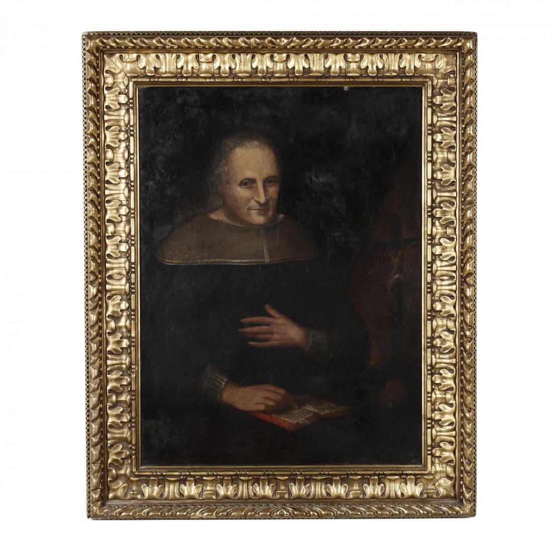 Antique Continental School Portrait of a Woman: Antique Continental School Portrait of a Woman oil on canvas (lined), 18th century or earlier, unsigned, presented in a later gilt composition frame. DOA 46 x 36.75 in. Additional high-resolution phot