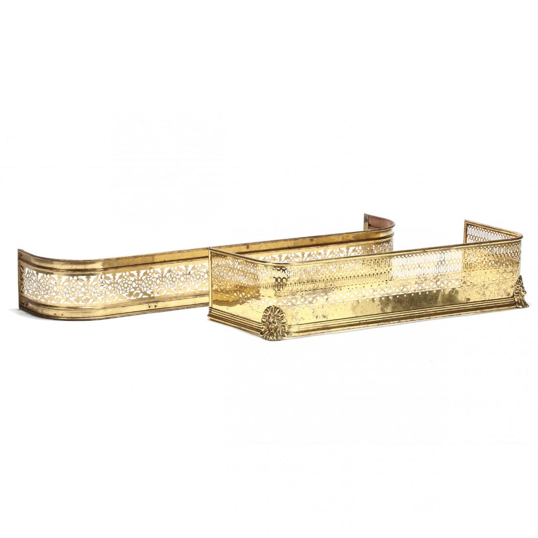 Two Pierced Brass Fire Fenders