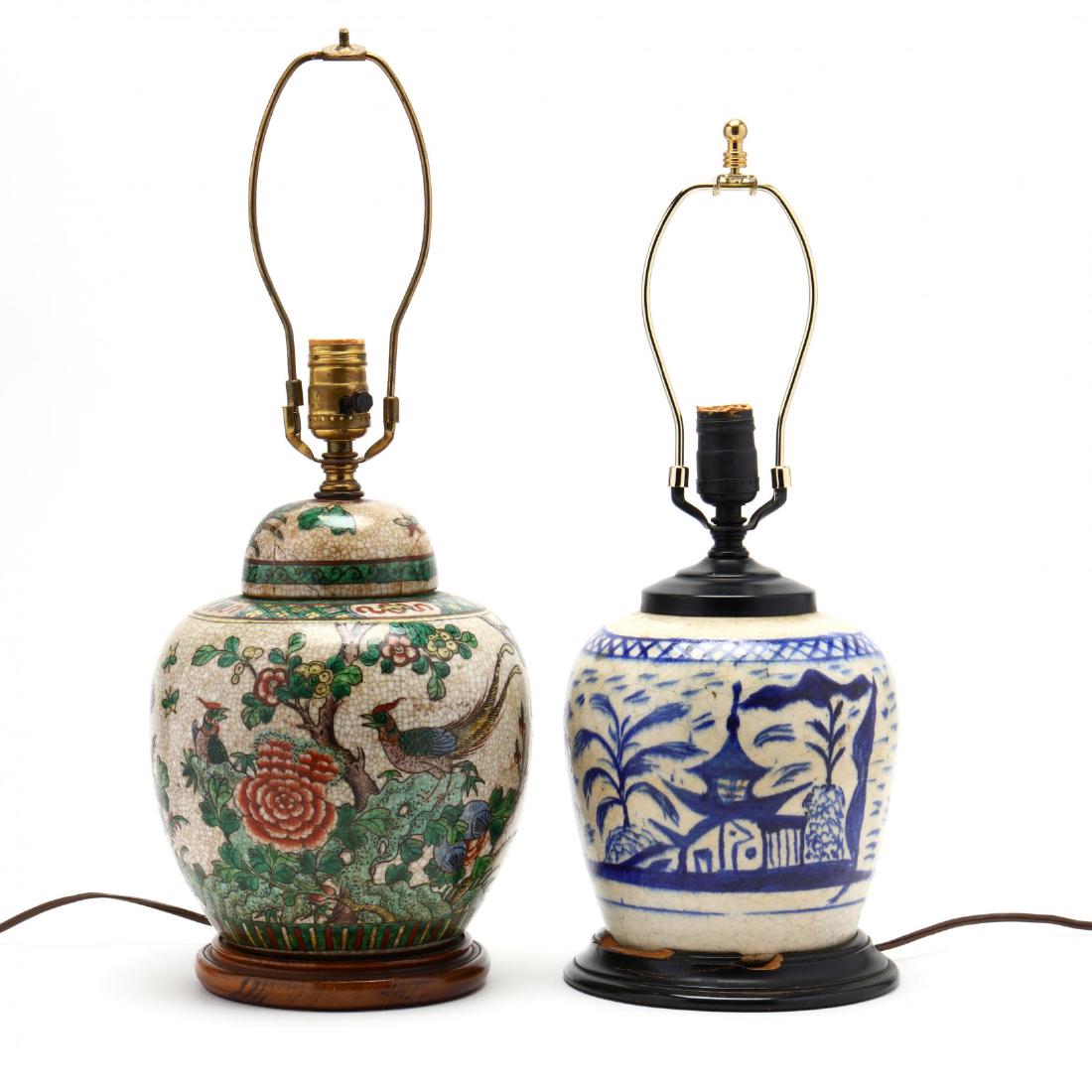 Two Vintage Ginger Jar Table Lamps Two Vintage Ginger Jar Table Lamps