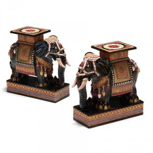 Small Elephant Garden Stool Pair Of Glazed Ceramic Elephant Garden Stools