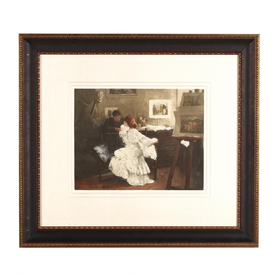 Manuel Robbe (French, 1872â€“1936), Nocturne/Le Flirt: Manuel Robbe (French, 1872â€“1936), Nocturne/Le Flirt (Nocturne/Flirtation) etching and aquatint on paper, circa 1906, artist signed at lower left, accompanied by paperwork from outside gallery, 