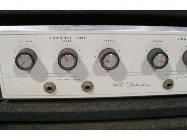 Vintage Silvertone Amplifier Head and Cabinet, - 5