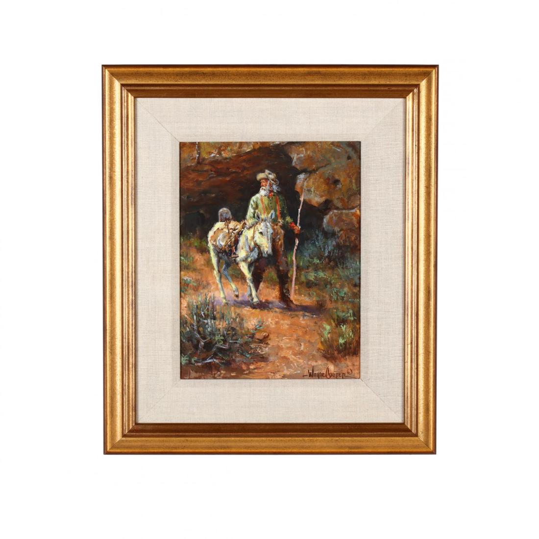 Wayne Cooper (OK, b. 1942), The Miner: Wayne Cooper (OK, b. 1942), The Mineroil on canvas, signed at lower right, presented under glass within a linen liner. DOA 20.75 x 17.5 in.