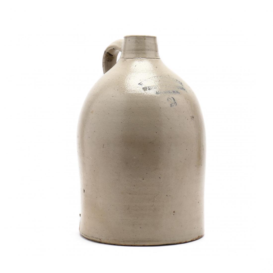 Albany, NY, Advertising Jug, WINCHELL & DAVIS: Albany, NY, Advertising Jug, WINCHELL & DAVIS salt glazed stoneware, WINES & LIQUORS, two gallon. 13.75 in. From the Collection of Mary Wells, Greensboro, North Carolina