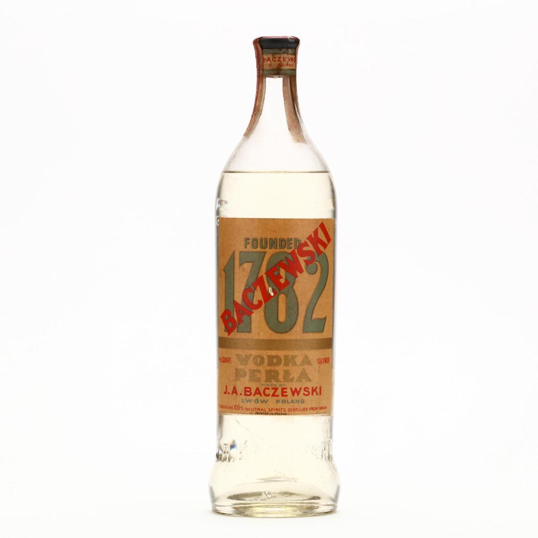 J. A. Baczewski 1782 Vodka: J. A. Baczewski 1782 Vodka The buyer acknowledges that he/she is acting within compliance with their state and local laws in regards to the purchase, transportation and delivery of spirituous liquors.