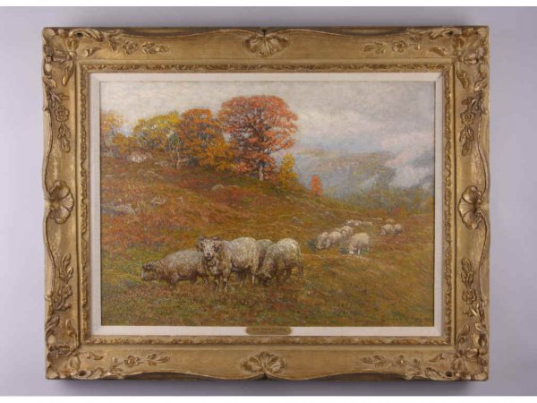 J. J. Enneking (MA, 1841-1916), Sheep in Fall, - 2