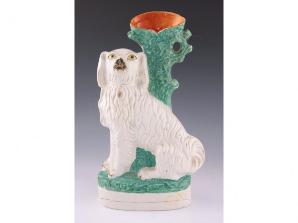 Staffordshire Spaniel Spill Vase, English,