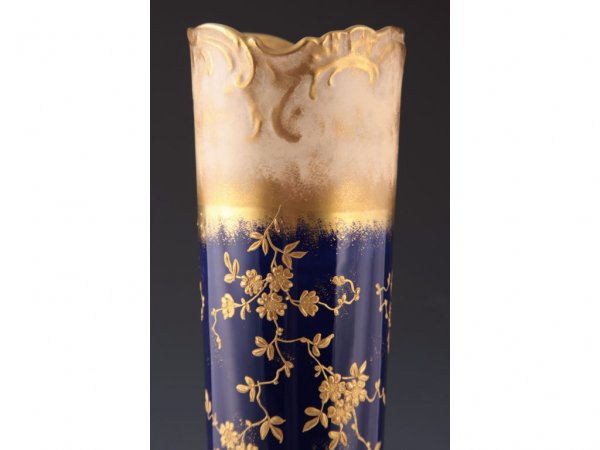 Antique German Porcelain Tall Vase, - 2