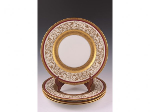 Set of Four Limoges Dinner Plates, Late 19th c.,