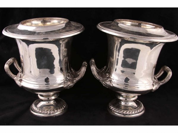 Pair of Silver Plated Wine Coolers,