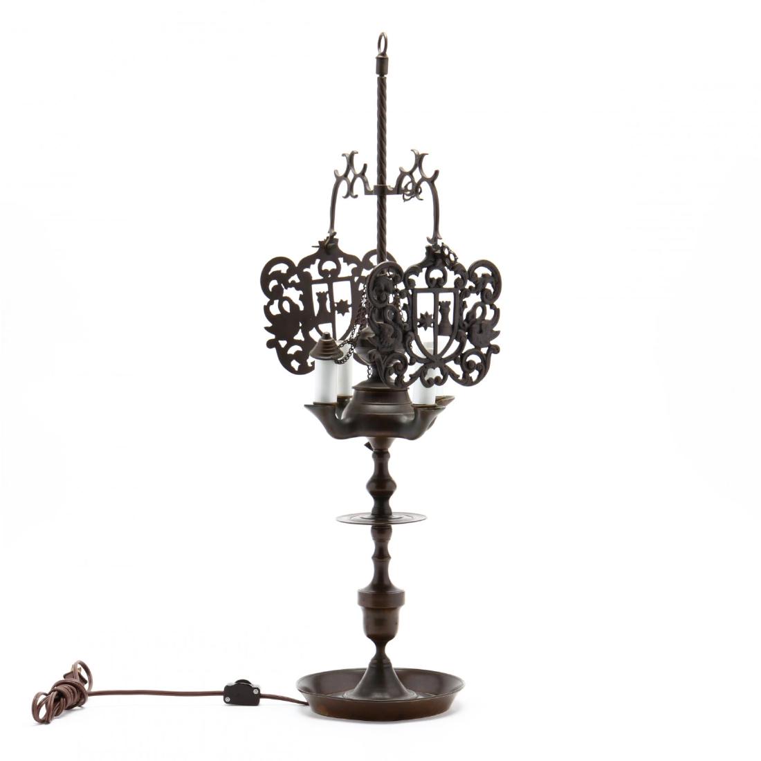 Frederick Cooper Bouillotte Style Brass Chandelier with Black Shades Frederick Cooper Bouillotte Style Brass Chandelier with Black Shades