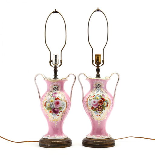 Pair Of Paris Porcelain Table Lamps