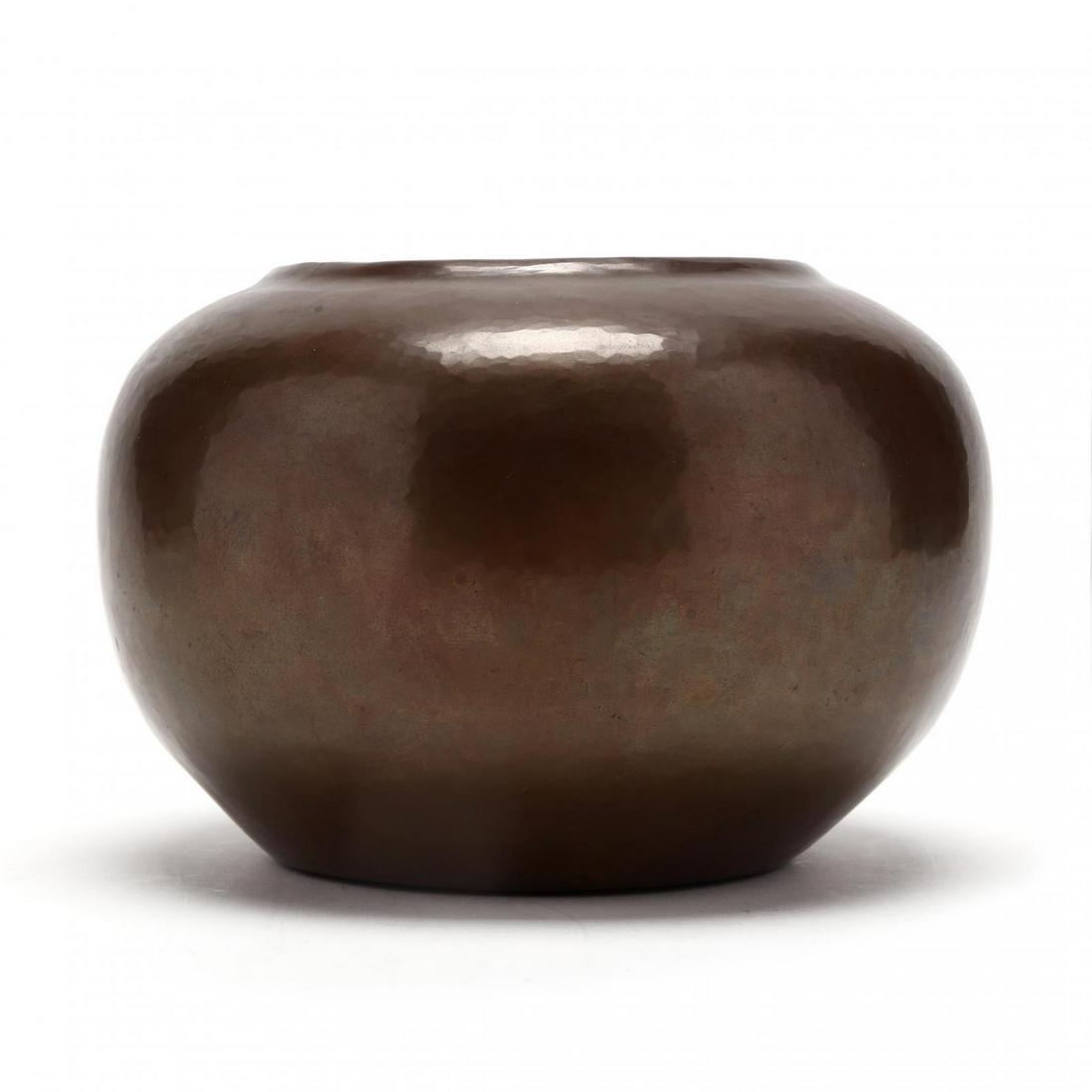 Dirk Van Erp, Hammered Copper Bowl: Dirk Van Erp, Hammered Copper BowlSan Fransisco, California, early 20th century, bulbous body with raised rim, marked. 5 x 7 in. diameter. Private Collection, Abingdon, Virginia Additional high-resolu