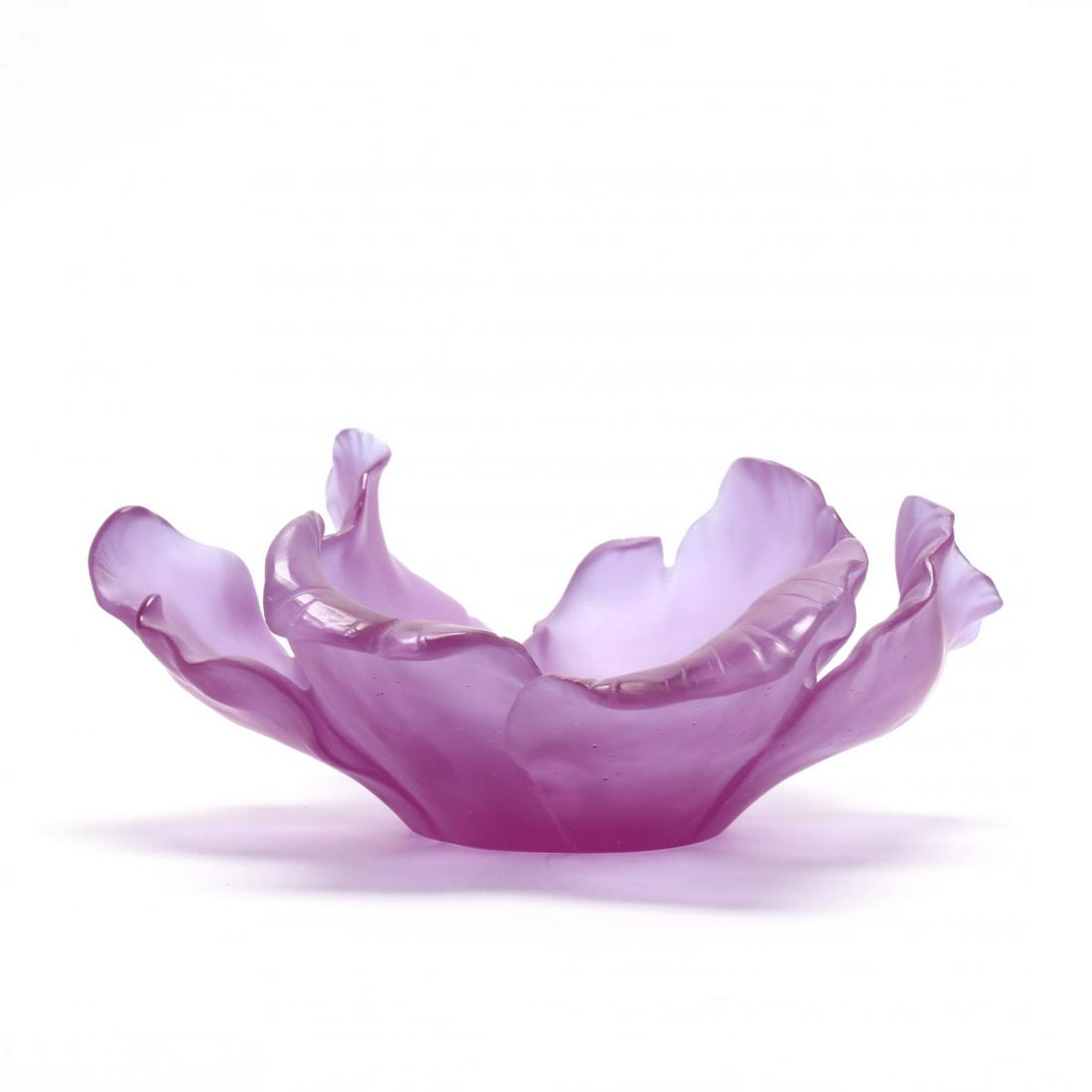 Daum, Coupe Tulipe: Daum, Coupe Tulipe France, late 20th century, pÌ¢te de verre glass in ultraviolet, signed, with box. 4.5 x 11.5 in. diameter. Collection of a Lady, Raleigh, North Carolina Additional high-resolution