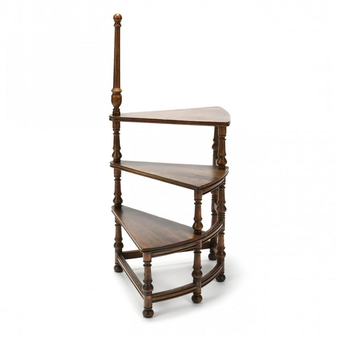 Ethan Allen, Regency Style Oak Library Steps: Ethan Allen, Regency Style Oak Library Stepslate 20th century, ring turned support with stretcher base, labeled. 42 x 19 x 19 in. Private Collection, Charlotte, North Carolina Additional high-resoluti