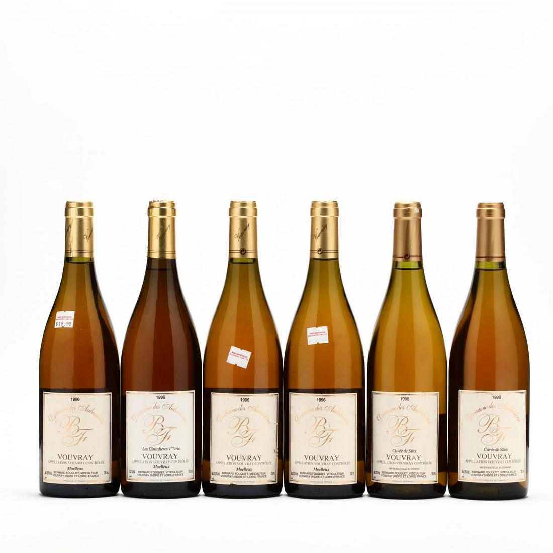 1996 & 1998 Vouvray: 1996 & 1998 Vouvray Vintage 1996, Vouvray, Domaine des Aubuisieres, Moelleux, Bernard Fouquet, 3-0.5cm (3 750 ml) Vintage 1996, Vouvray, Domaine des Aubuisieres, Les Girardieres, Moelleux, Bernard Fou