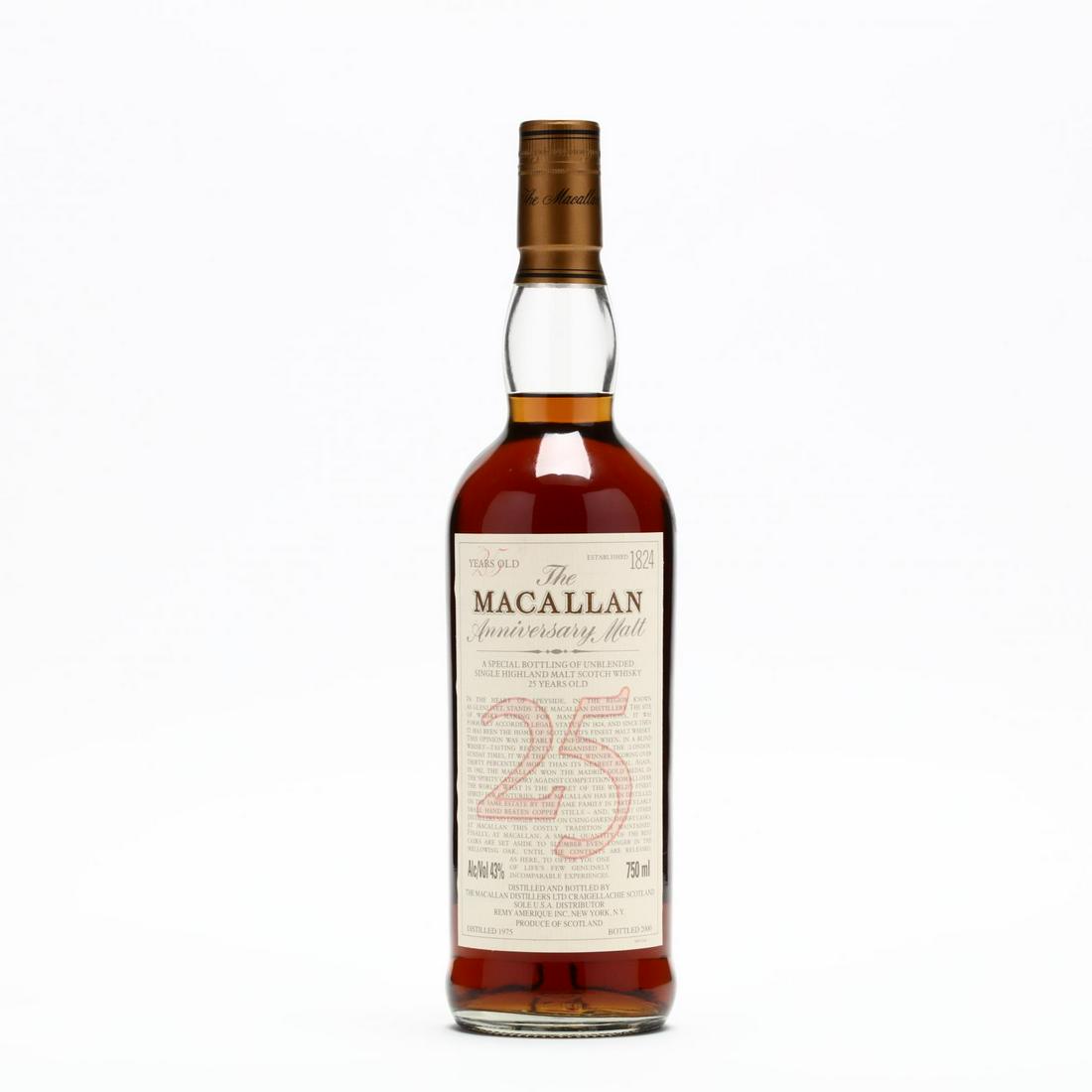 Macallan Anniversary Malt Scotch Whisky: Macallan Anniversary Malt Scotch Whisky The buyer acknowledges that he/she is acting within compliance with their state and local laws in regards to the purchase, transportation and delivery of spirit