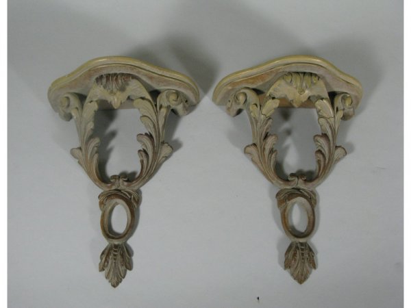 Pair of Vintage Italianate Carved Wall Brackets,