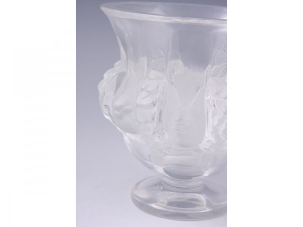 "Lalique / France" Signed Art Glass Vase, - 2