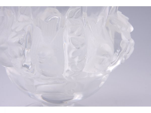 "Lalique / France" Signed Art Glass Vase, - 3