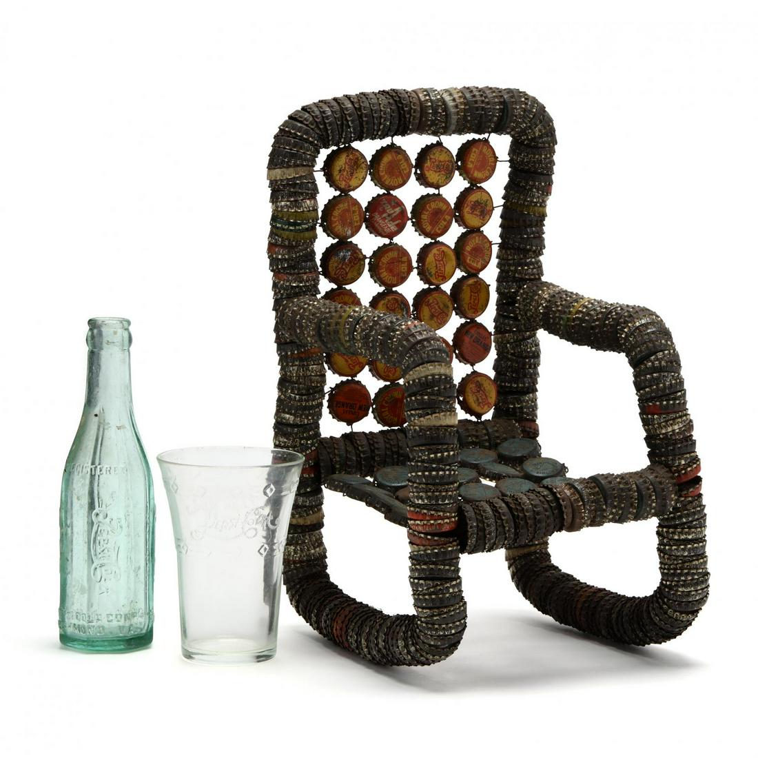 Pepsi Folk Art Bottle Cap Chair Oct 12, 2019 Leland Little Auctions