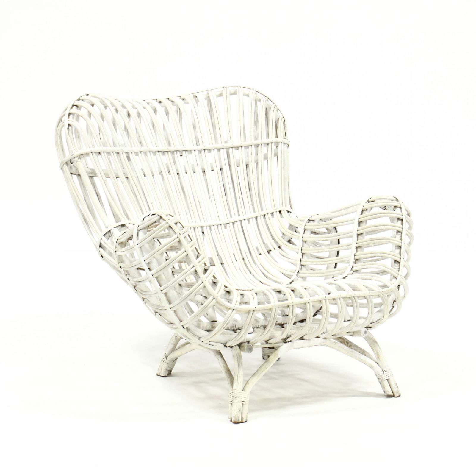 Franco Albini, Gala Lounge Chair: Franco Albini, Gala Lounge ChairItaly, circa 1970, later white painted rattan, unmarked. 32 x 35 x 39 in. Additional high-resolution photos are available at LelandLittle.com