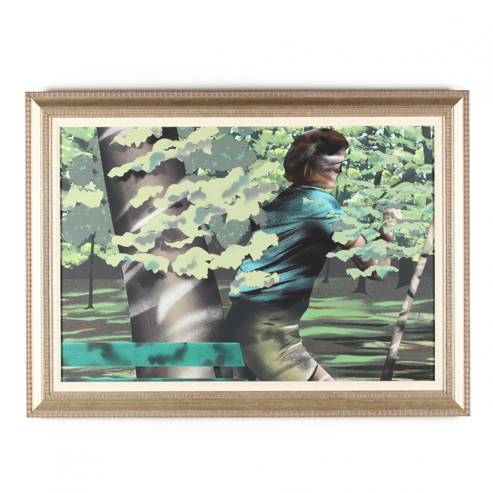 Maud Gatewood (NC, 1934-2013), Cool Summer: Maud Gatewood (NC, 1934-2013), Cool Summeracrylic on canvas, monogrammed and dated 1982 at lower right, inscribed on the verso, presented in a later white gold frame with linen liner. SS 21.5 x 31.5 i