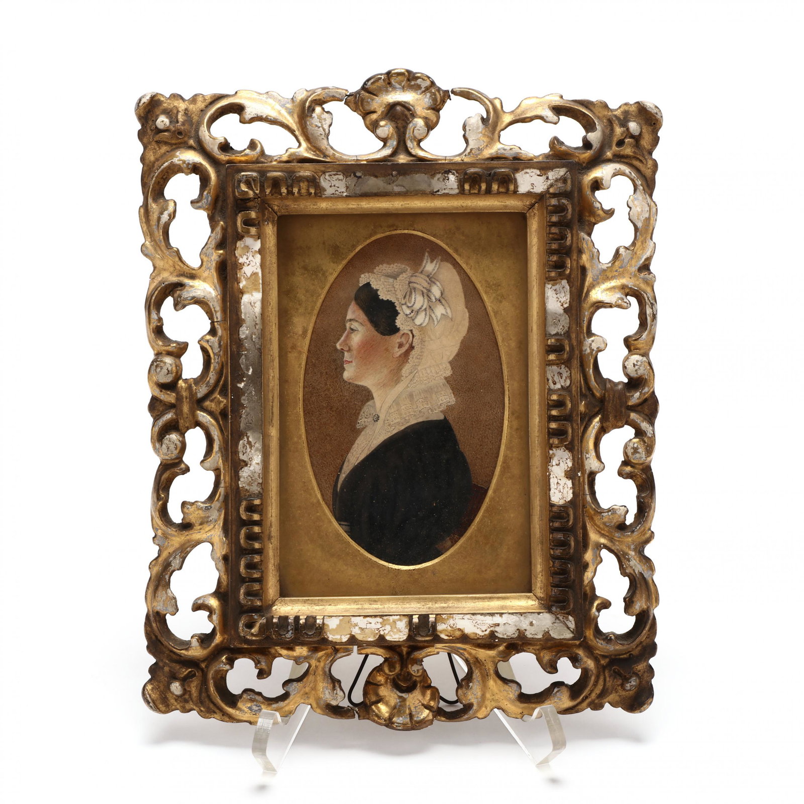 Portrait Miniature of Fanny Alexander Caldwell (NC,: Portrait Miniature of Fanny Alexander Caldwell (NC, 1791-1835)watercolor on card, a half length profile of Frances M. Caldwell, nÃ©e Alexander, identified in graphite script to a card backing as "Fa
