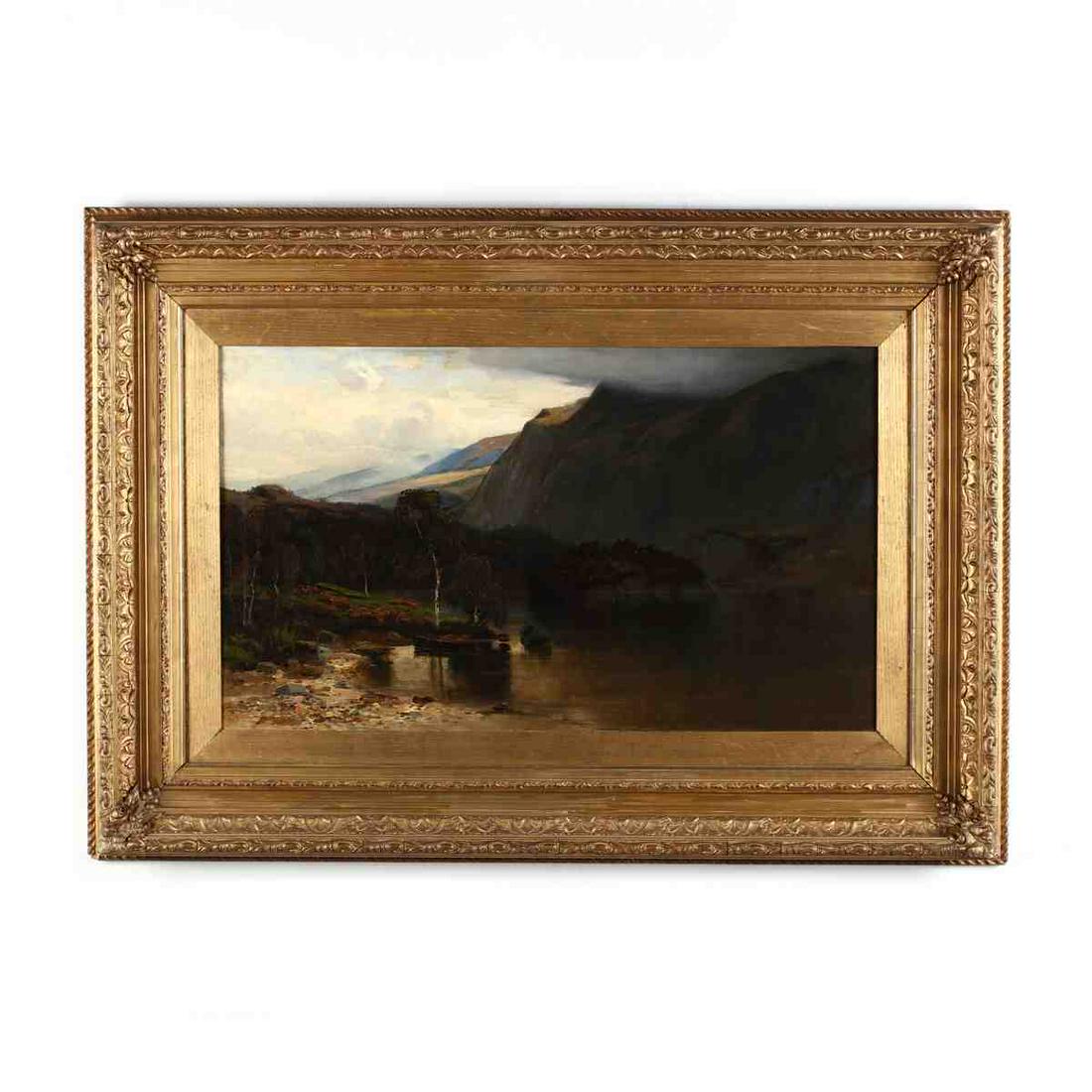 George Gray (Scotland, fl. 1880-1910), Highland: George Gray (Scotland, fl. 1880-1910), Highland Landscapeoil on canvas, signed at lower left, presented in a period gilt composition frame. DOA 28.5 x 40 in. Private Collection, Winston-Salem, North C