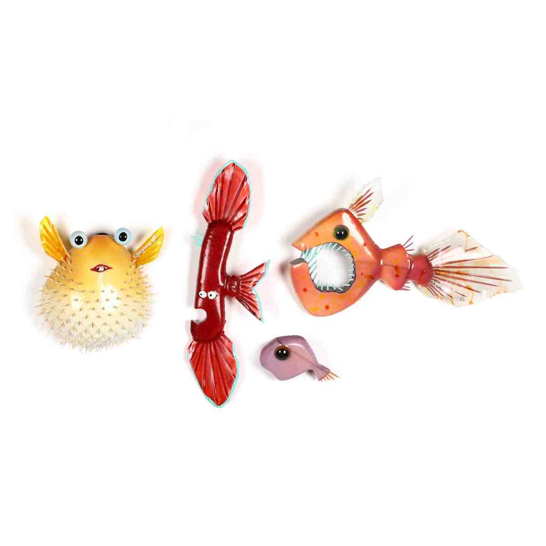 Craig Gurganis (NC, 1952-2019), Four Fish: Craig Gurganis (NC, 1952-2019), Four Fishcirca 2015, formed from surfboards, resin, wood and paint, signed. Longest 22 in. Collection of John Davis, Durham, North Carolina Additional high-resolution p