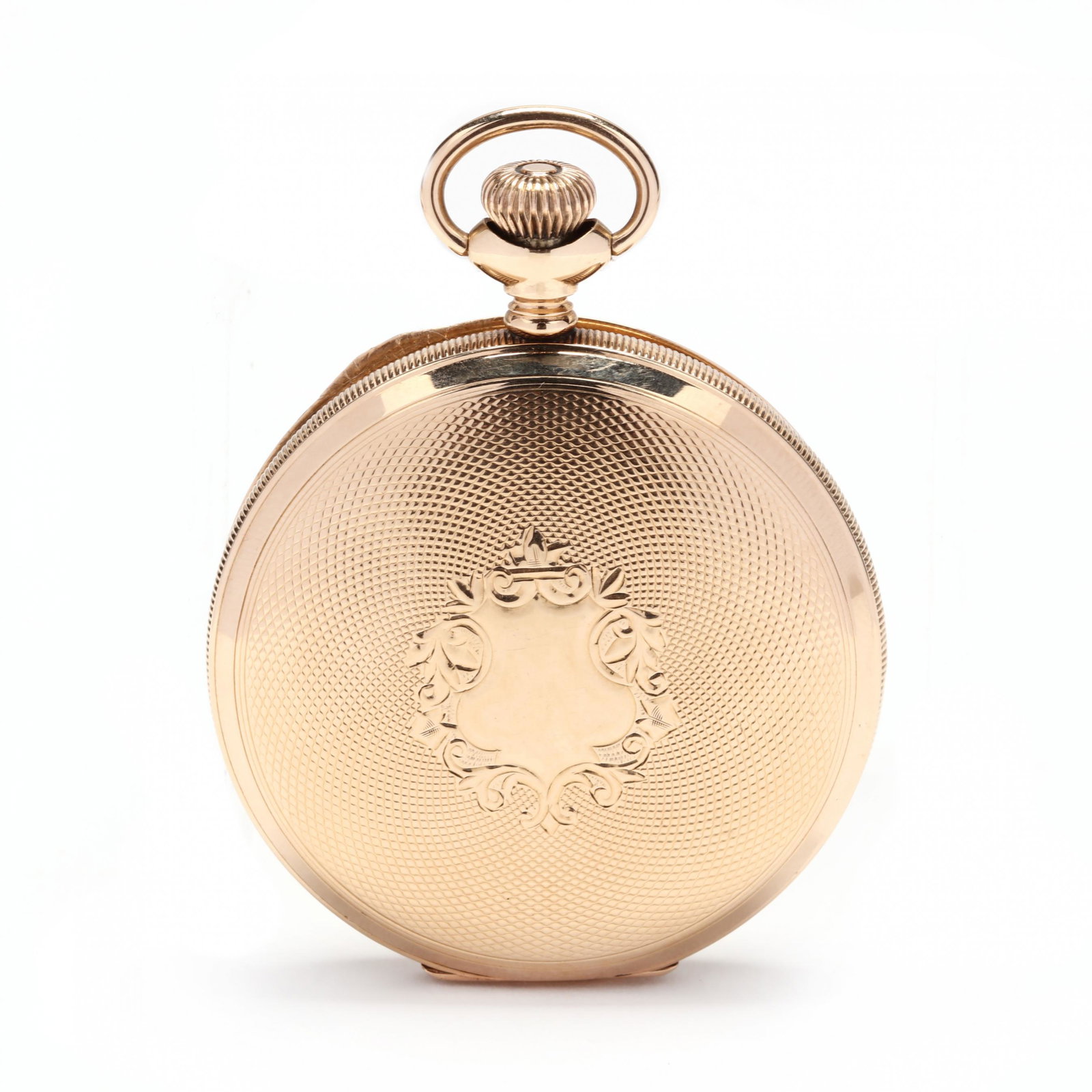 Antique 14KT Gold Hunter Case Pocket Watch, Elgin: Antique 14KT Gold Hunter Case Pocket Watch, Elgin circa 1900, stem wind and set, movement 8817195, seventeen jewels, the signed white dial with Roman numeral hour markers and outer register, with sunk